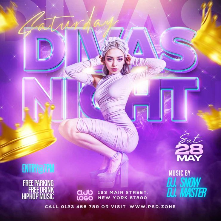 Divas Night Party Social Media Post Psd Psd Zone