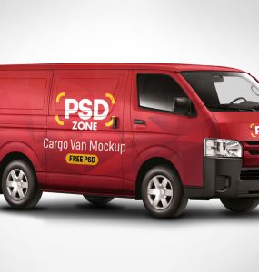 Cargo Van Mockup Free PSD