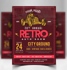 Classic Car Show Flyer Free PSD