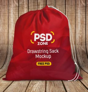 Drawstring Sack Mockup Free PSD