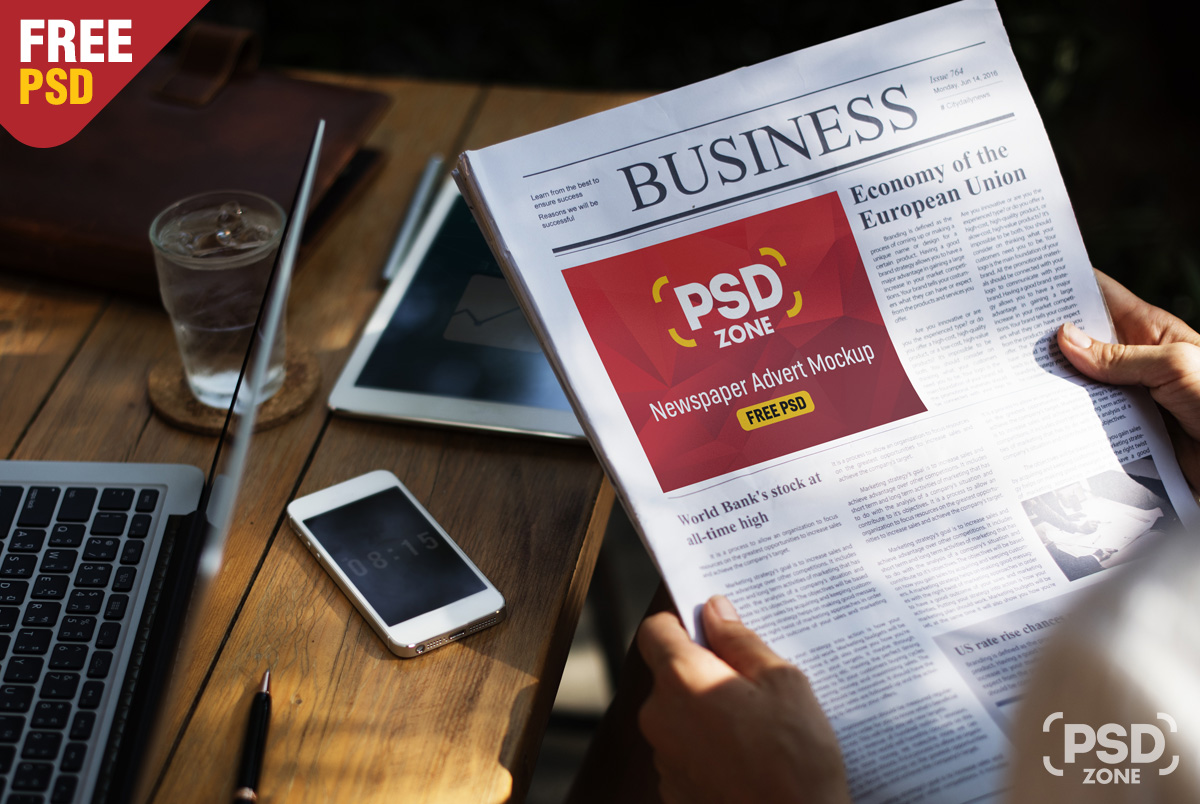 Download Newspaper Advert Mockup Free PSD - PSD Zone