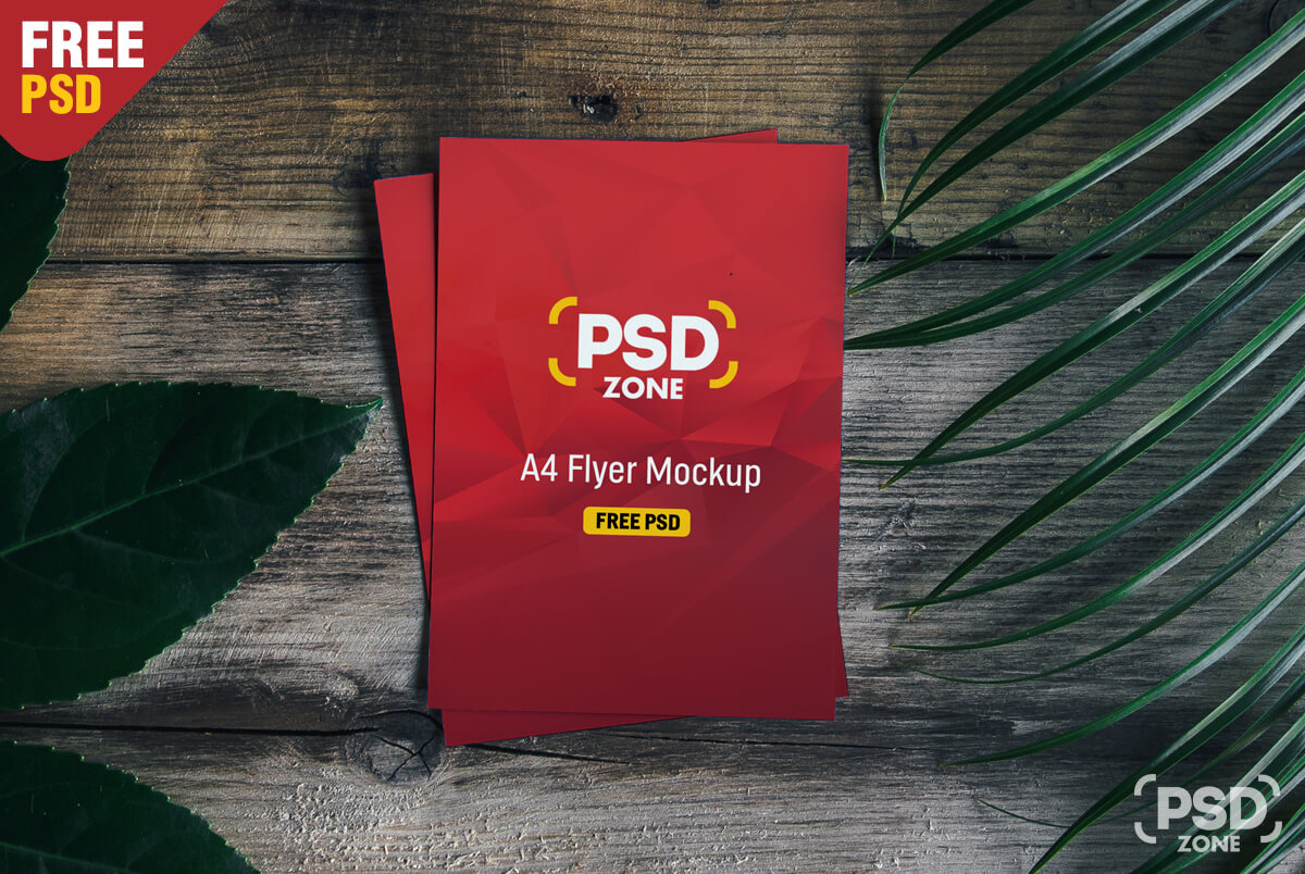 A4 Flyer Mockup Free PSD - PSD Zone