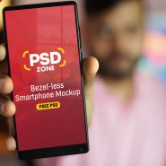 Bezel-less Smartphone Mockup PSD