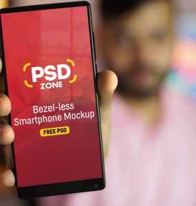 Bezel-less Smartphone Mockup PSD