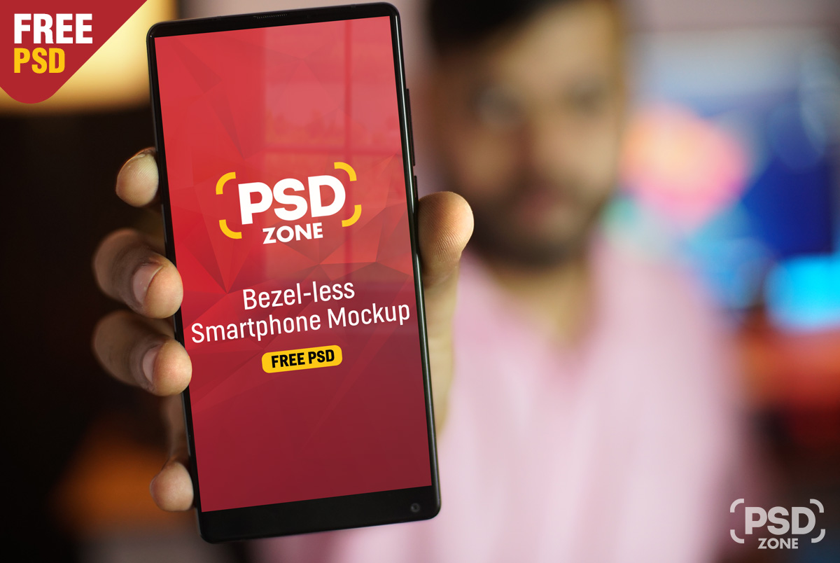 Download Bezel Less Smartphone Mockup Psd Psd Zone