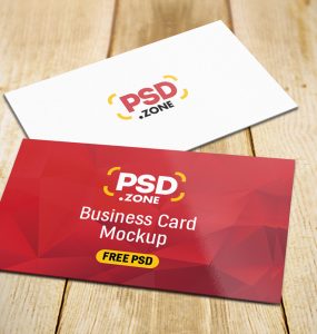 Business Card on Table Mockup PSD