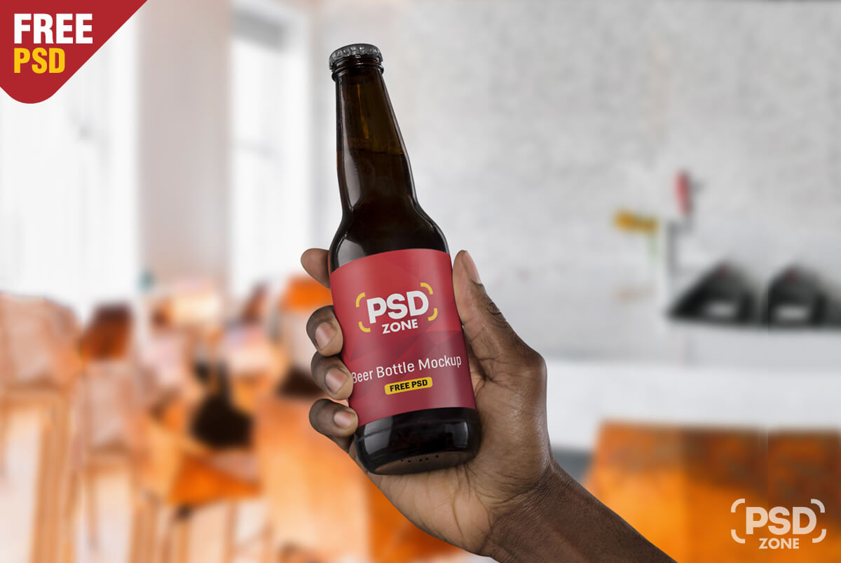 Download Beer Bottle Label Mockup PSD - PSD Zone