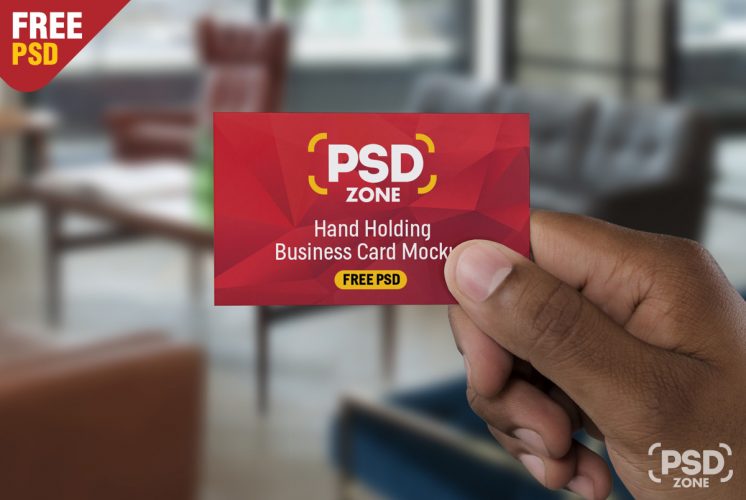 Hand Holding Business Card Mockup Psd Psd Zone