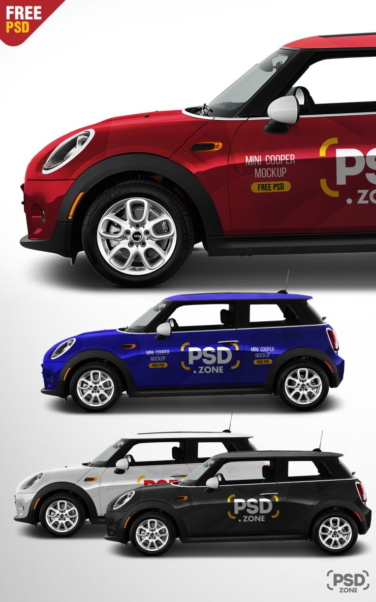 Mini Cooper Mockup Free PSD - PSD Zone