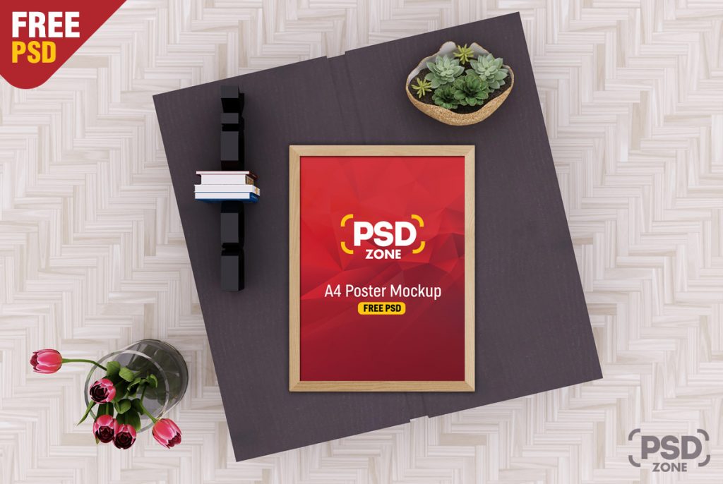 Download A4 Poster Frame Mockup PSD - PSD Zone