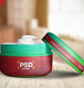 Cosmetic Plastic Jar Mockup PSD