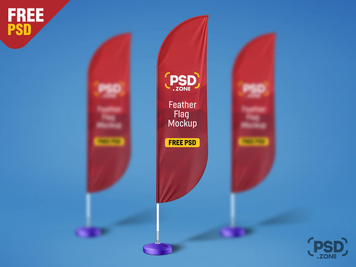 Download Feather Flag Mockup Free PSD - PSD Zone