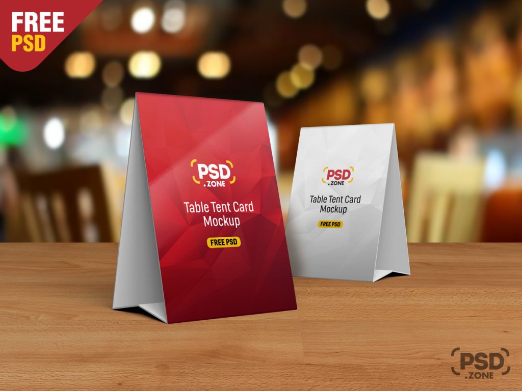 Download Table Tent Card Mockup PSD - PSD Zone