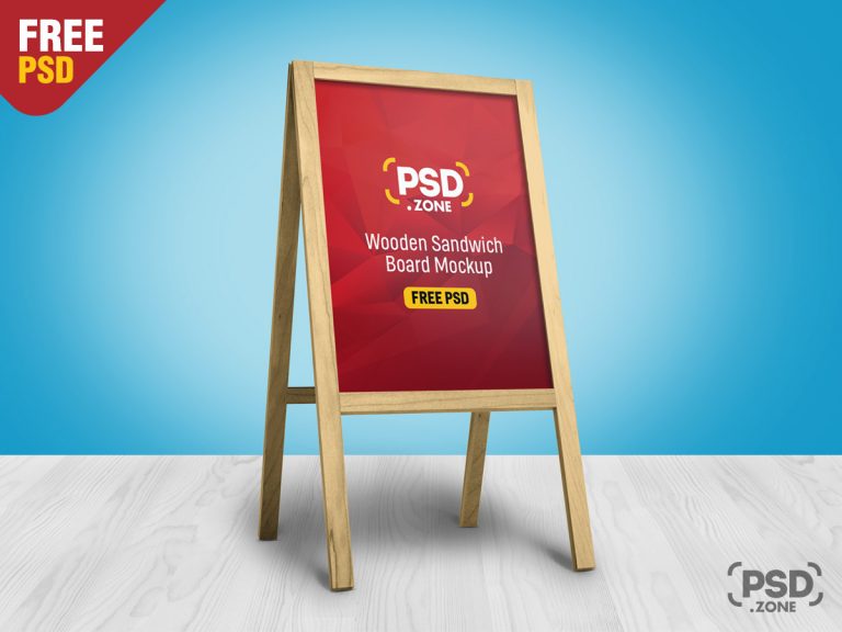 Download Wooden Sandwich Board Mockup PSD - PSD Zone