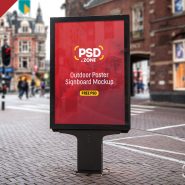 Outdoor Poster Signboard Mockup PSD
