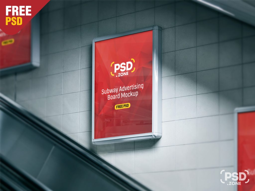 Download Subway Advertising Board Mockup PSD - PSD Zone