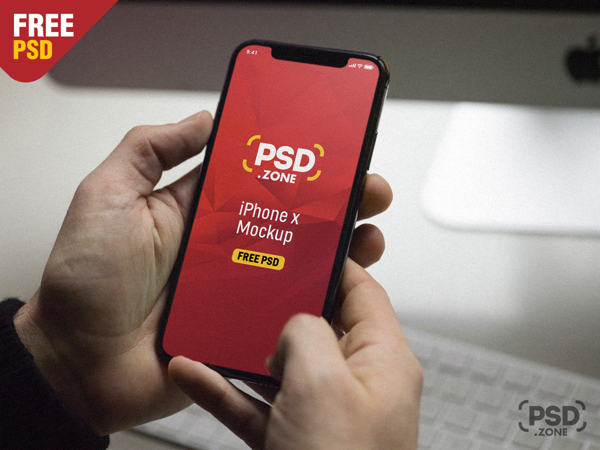 iphone in hand psd
