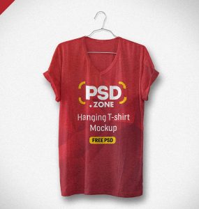 Hanging T-shirt Mockup PSD