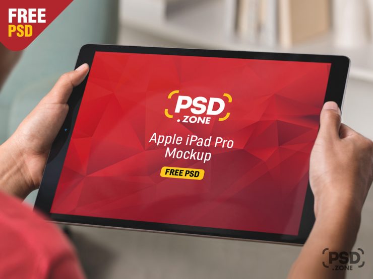 iPad Pro in Hand Mockup PSD