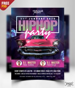 Hiphop Night Party Flyer PSD