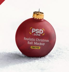 Realistic Christmas Ball Mockup PSD