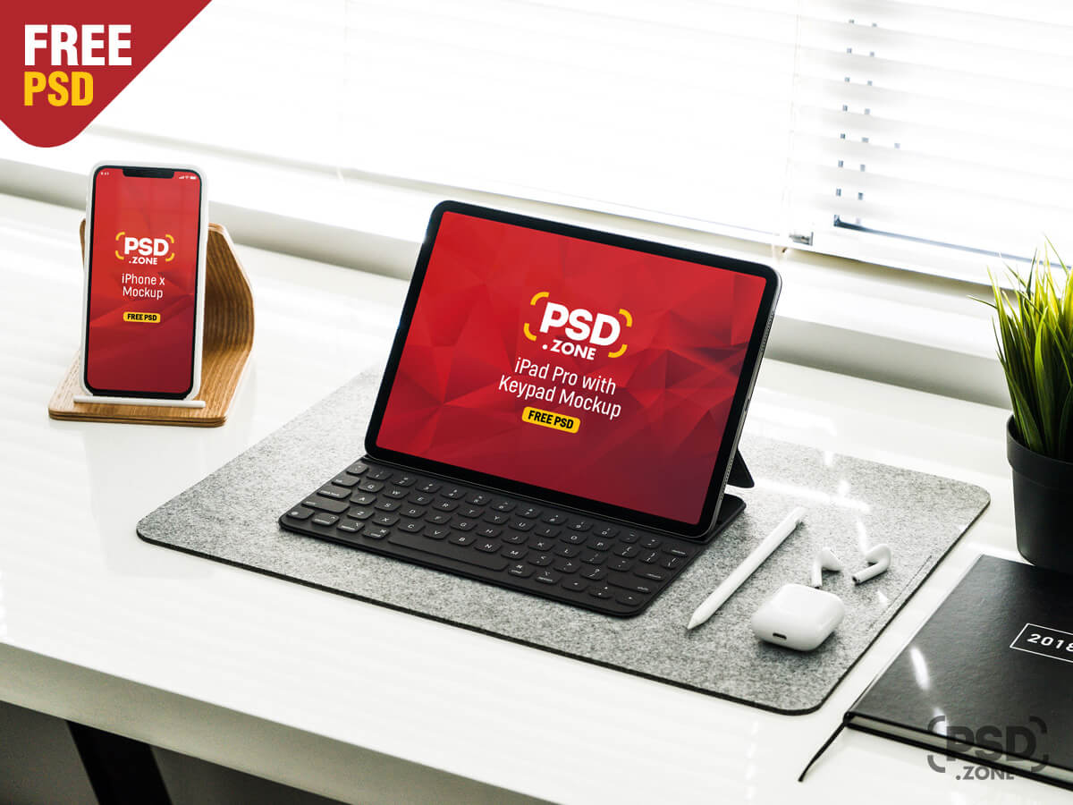 Download Ipad Pro With Iphone X Mockup Psd Psd Zone