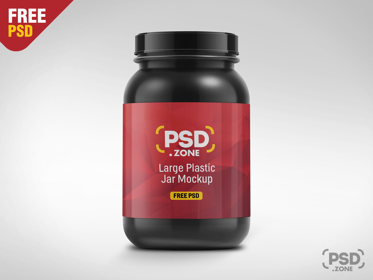 Download Large Plastic Jar Mockup PSD - PSD Zone