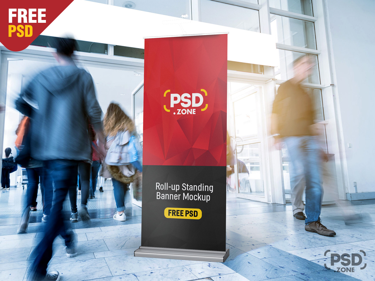 Download Roll Up Standing Banner Mockup Psd Psd Zone Yellowimages Mockups