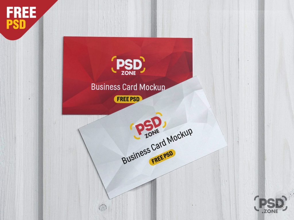 Top View Business Card Mockup PSD – PSD Zone