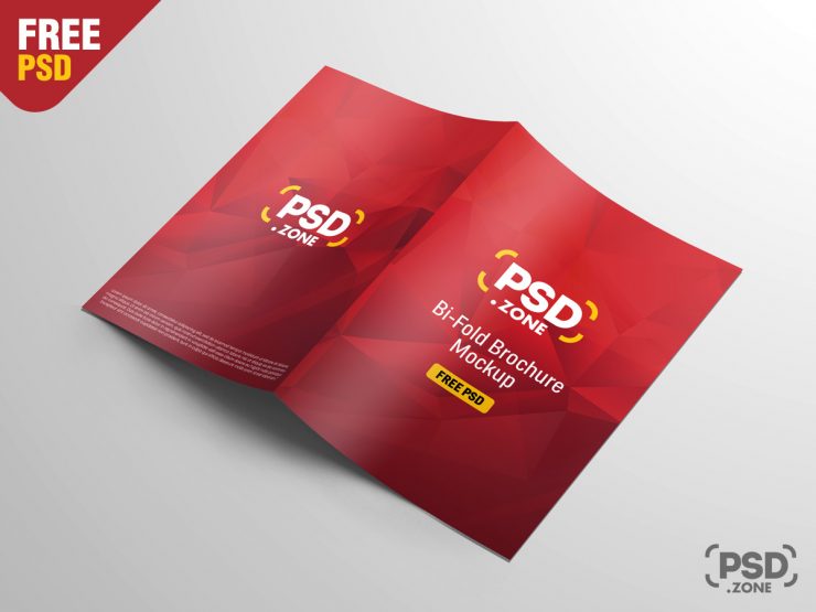 A4 Bi-Fold Brochure Mockup Free PSD
