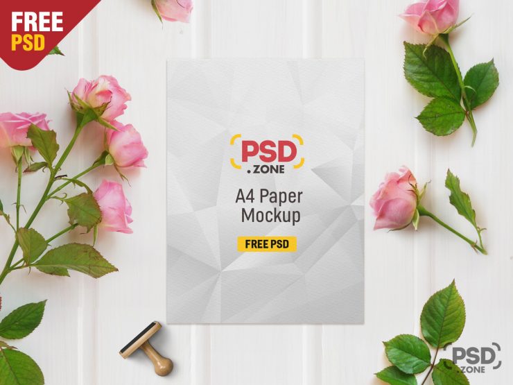 A4 Paper Mockup Free PSD