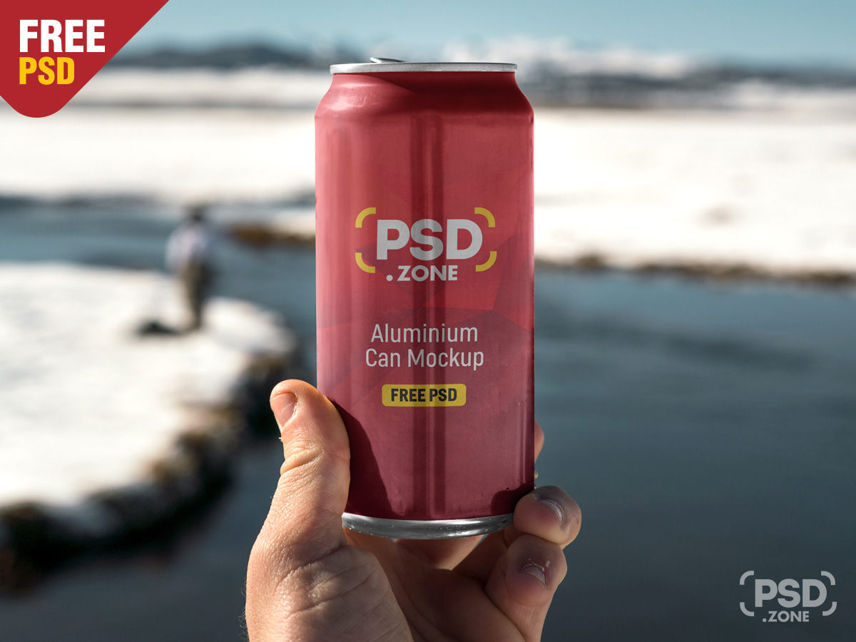 Download Hand Holding Aluminum Can Mockup PSD - PSD Zone