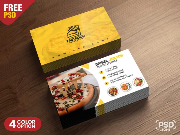 PSD Fast Food Restaurant Business Card Design