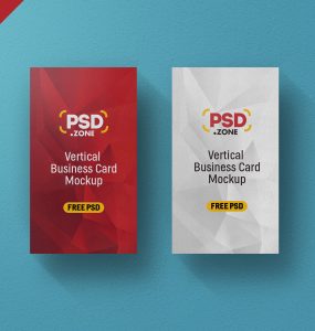 PSD Vertical Business Card Mockup