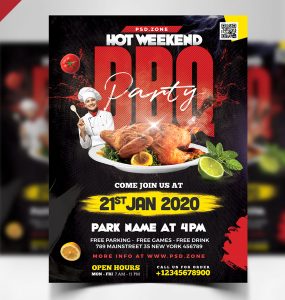 Weekend BBQ Party Flyer Template PSD