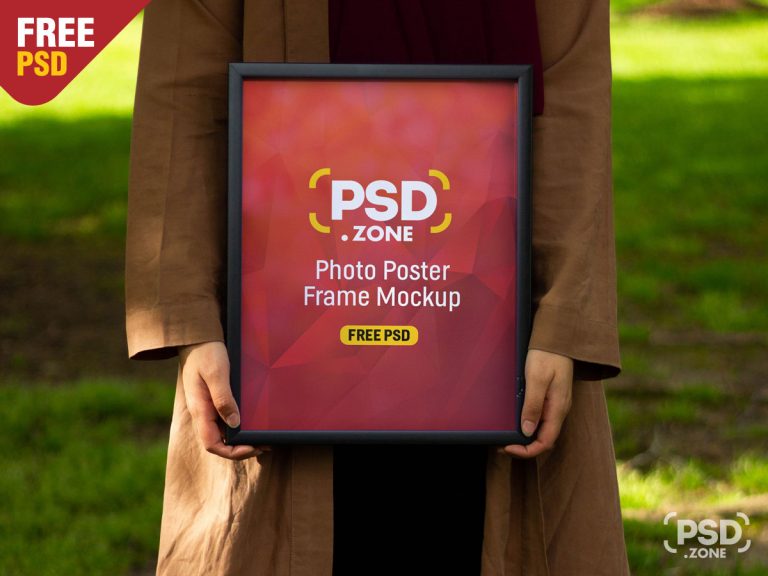 Download Women Holding Photo Poster Frame Mockup - PSD Zone