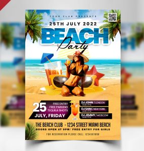 Beach Party Flyer Template PSD