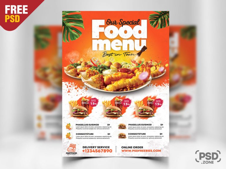 Fast Food Restaurant Flyer PSD - PSD Zone