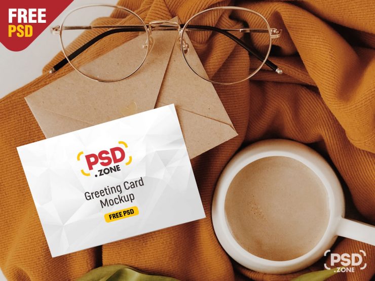 Greeting Card PSD Mockup