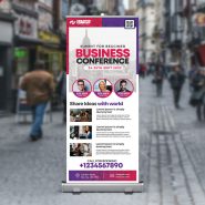 Business Conference Roll Up Banner PSD