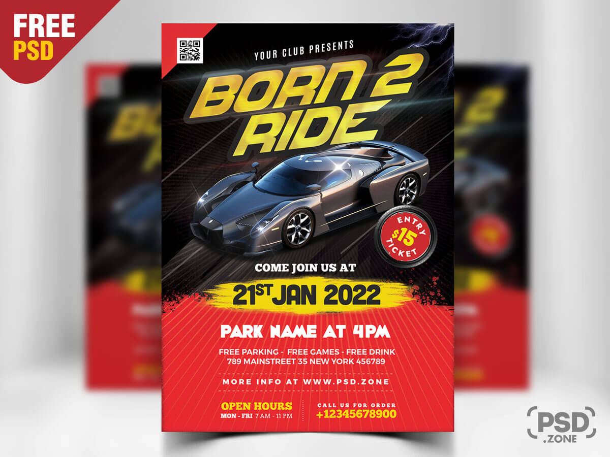 Car Show Event Flyer PSD Template PSD Zone