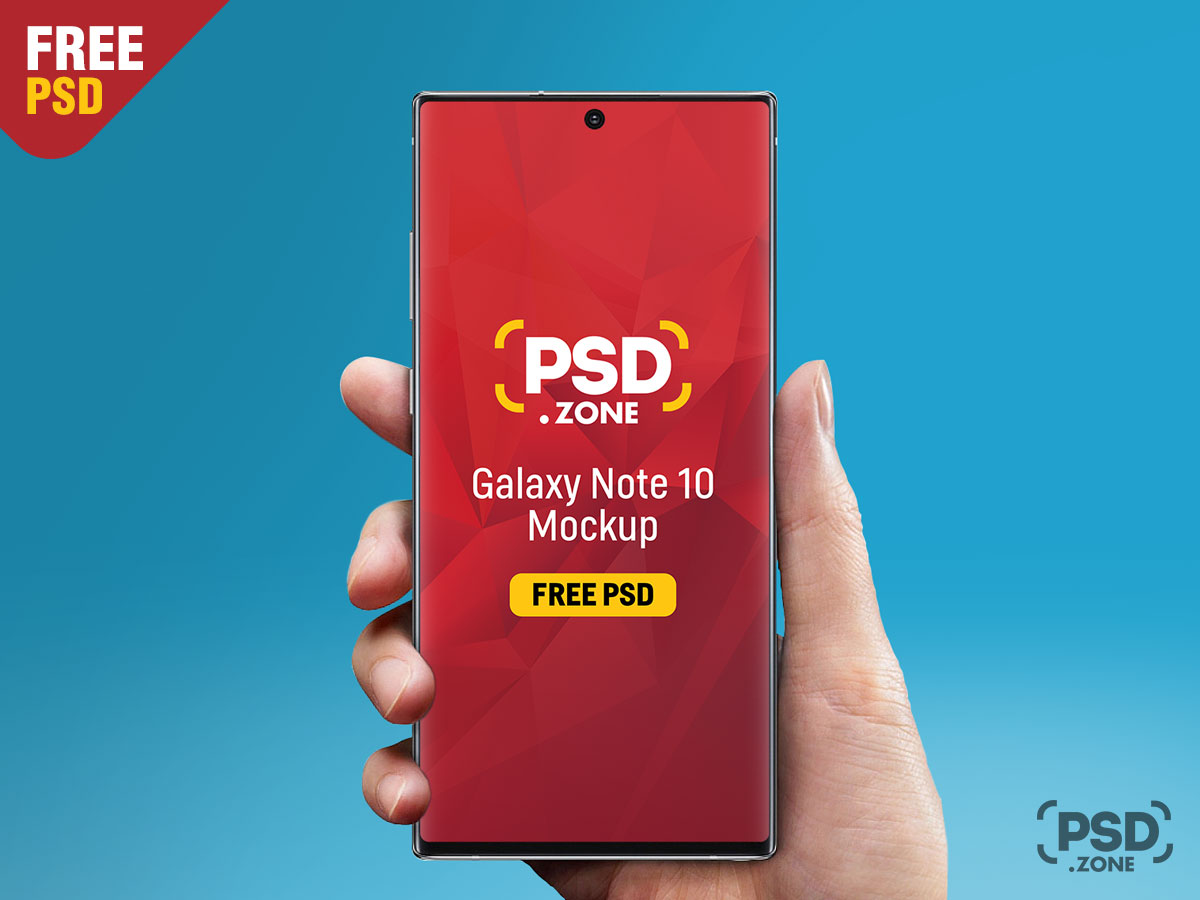Download Hand Holding Galaxy Note10 Mockup Psd Zone