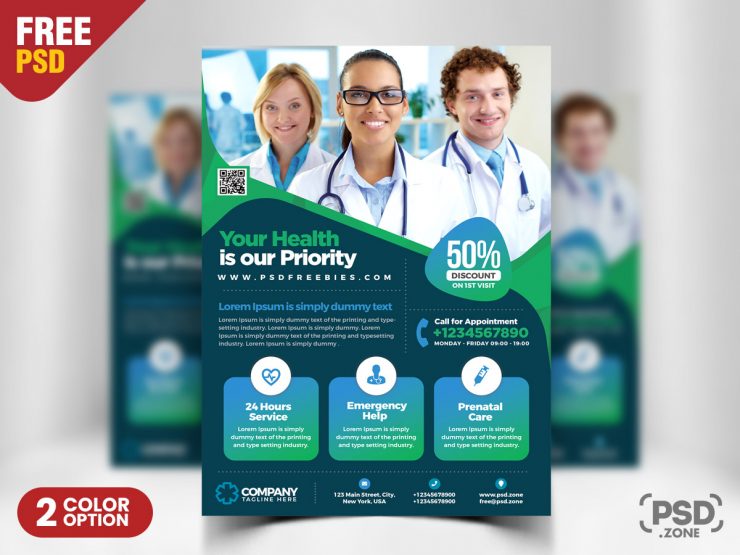 Medical and Health Clinic Flyer PSD