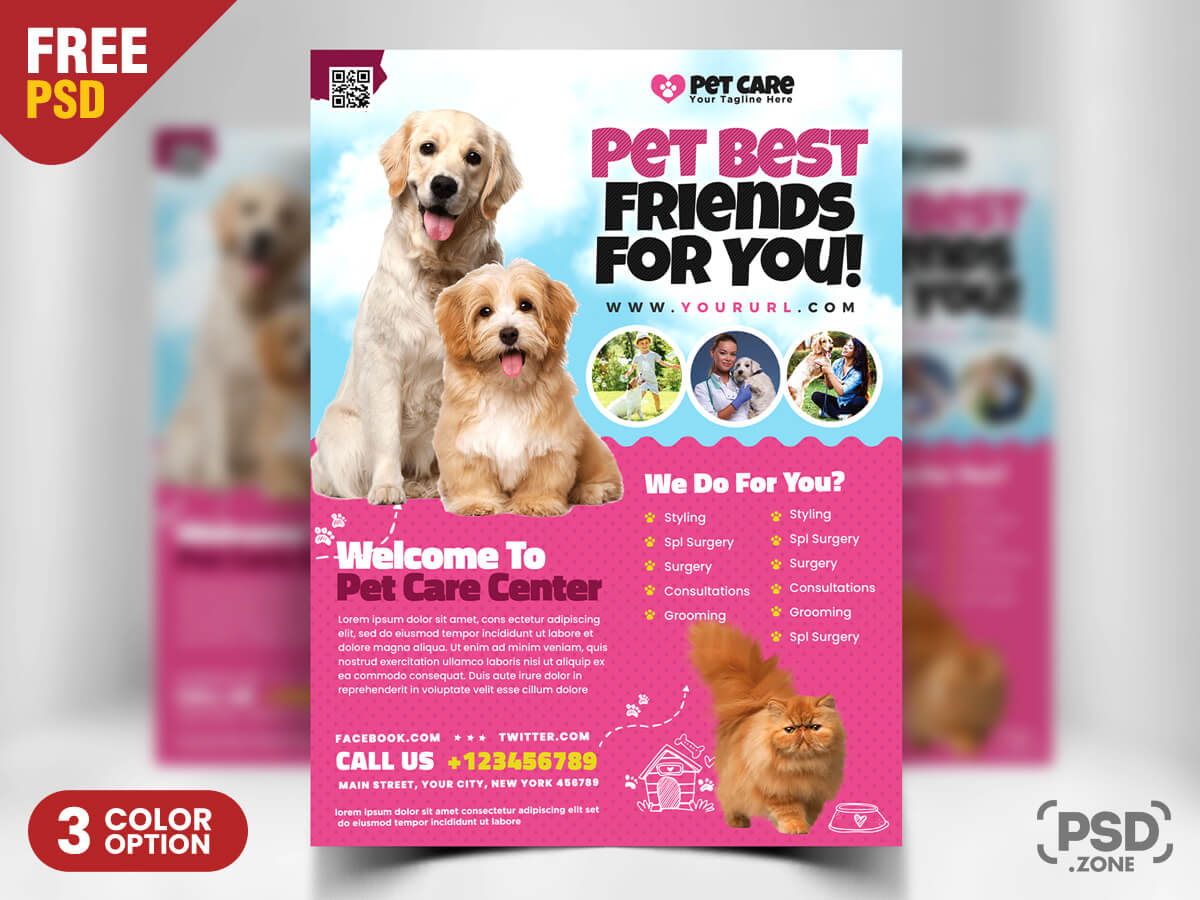 Pet Care Flyer PSD Template PSD Zone