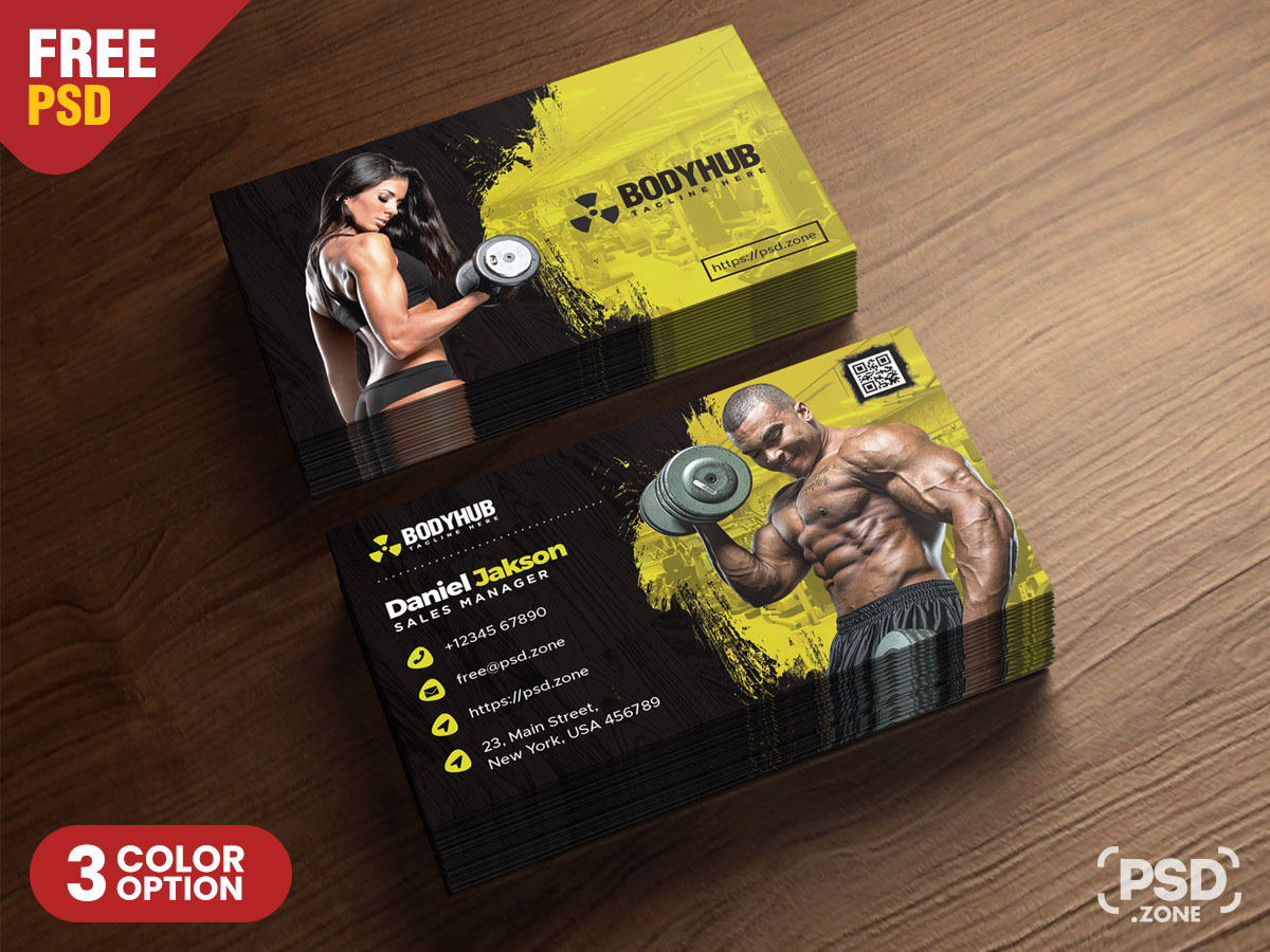 Gym Fitness Trainer Business Card PSD PSD Zone