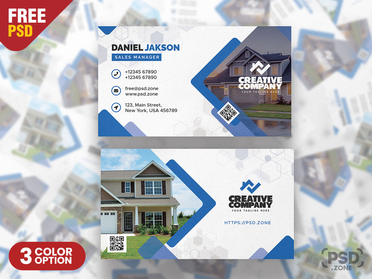 Real Estate Business Card PSD - PSD Zone Pertaining To Real Estate Business Cards Templates Free