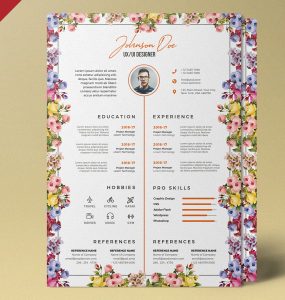 Beautiful Resume Design PSD Template