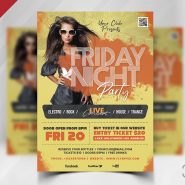 Friday Night Music Club Party Flyer PSD