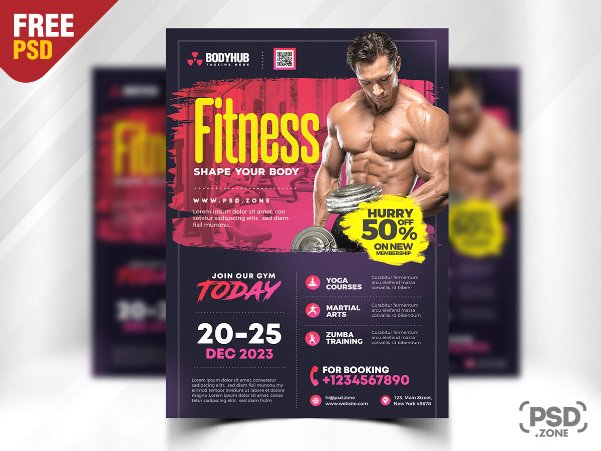 Personal Fitness Training Flyer Free PSD Template - 99Flyers