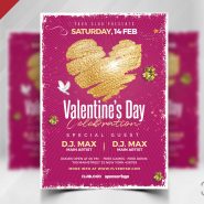 Valentine's Day Celebration Party Flyer PSD